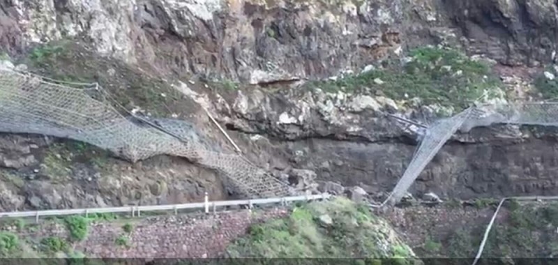 Se cierra la carretera del El Risco a La Aldea por desprendimientos