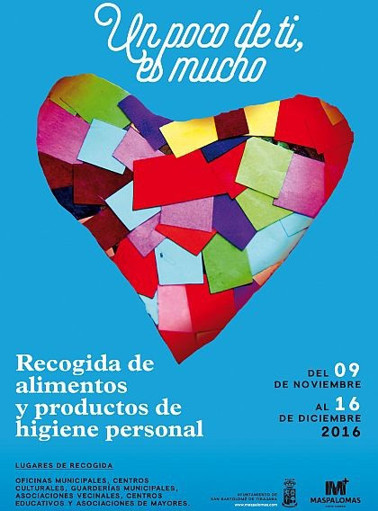 Maspalomas comienza  la recogida de alimentos y productos de higiene personal