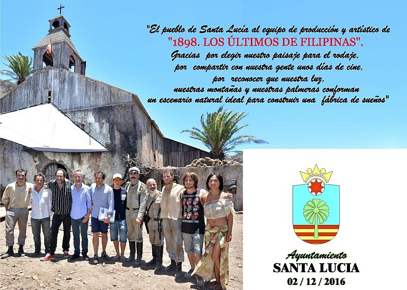 Santa Luc�a casco luce una placa para agradecer el rodaje de �Los �ltimos de Filipinas� 