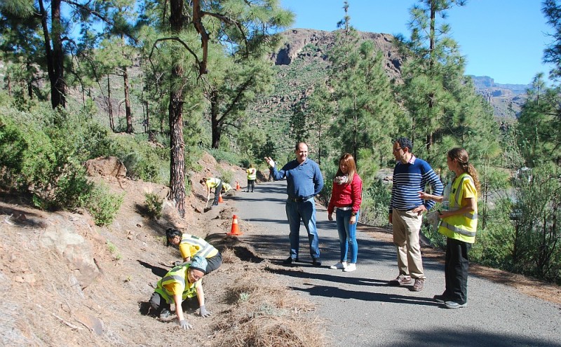 Mog�n limpia la carretera que une Barranquillo Andr�s con la Cruz de San Antonio