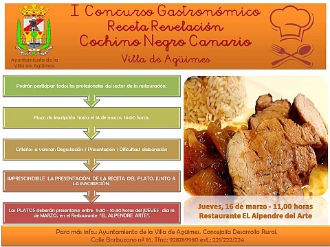 Ag�imes celebra el I Concurso Gastron�mico  �Receta revelaci�n del Cochino Negro Canario�
