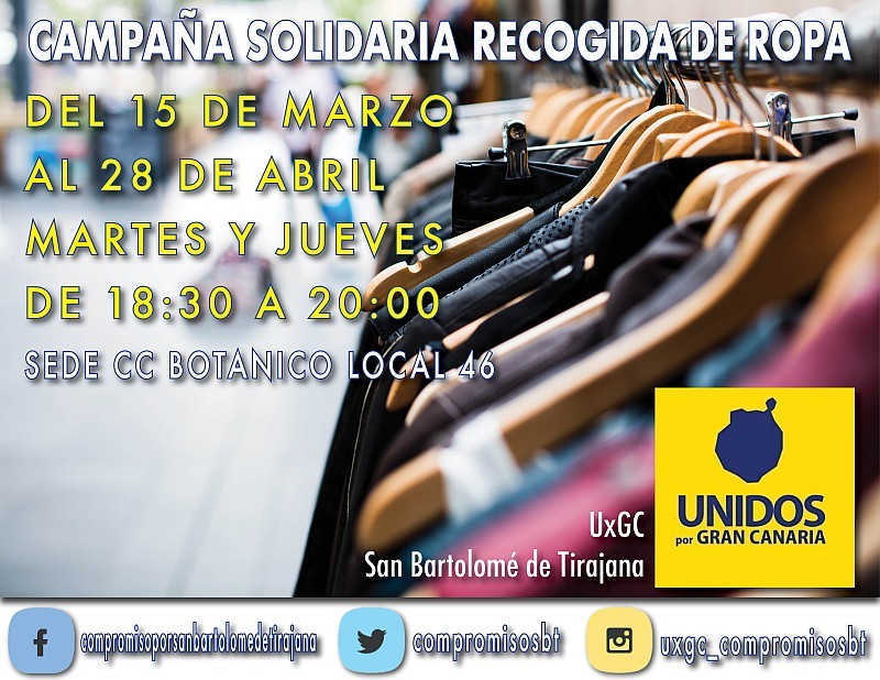 Unidos en San Bartolom� de Tirajana inicia la recogida de ropa para personas necesitadas
