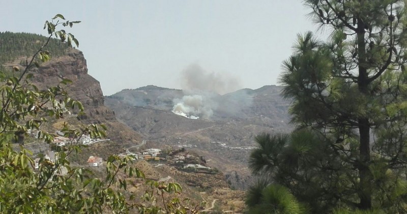 El Cabildo activa helic�pteros contraincendios y los equipos presa y bravo por fuego en Tejeda