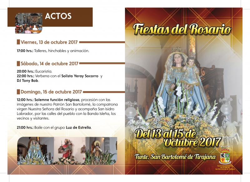 La imagen de San Bartolom� acompa�ar� a la Virgen del Rosario el domingo en Tunte