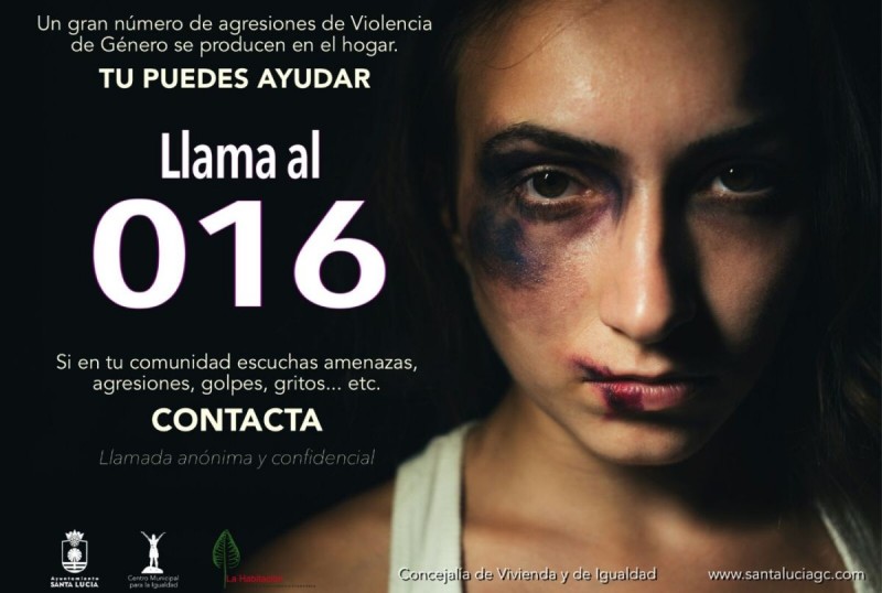 Santa Luc�a llevara en sus edificios un cartel con el n�mero 016 para prevenir la violencia  