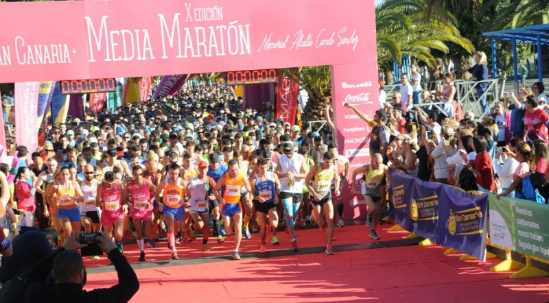Santa Luc�a convierte la XI Gran Canaria Media Marat�n en una fiesta del deporte 