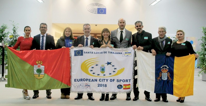 Santa Luc�a recoge en Bruselas el t�tulo de Cuidad Europea del Deporte 2018