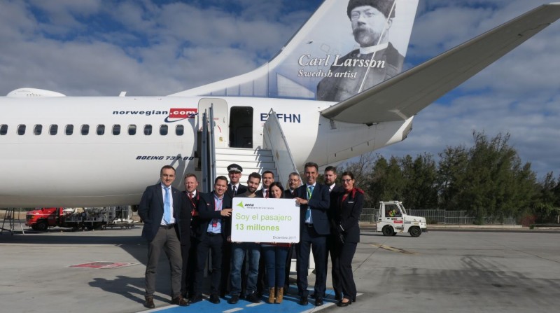 Gran Canaria celebra la llegada del pasajero 13 millones