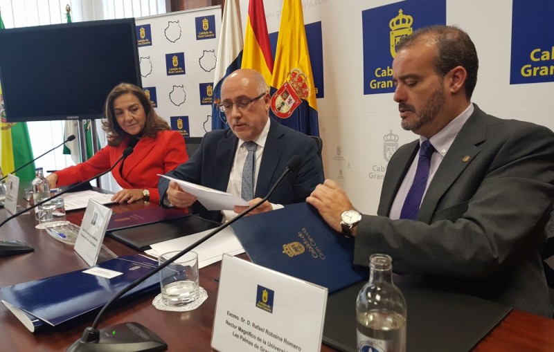 El Cabildo y Universidad suscriben convenios con la Secretar�a de Estado de Investigaci�n 