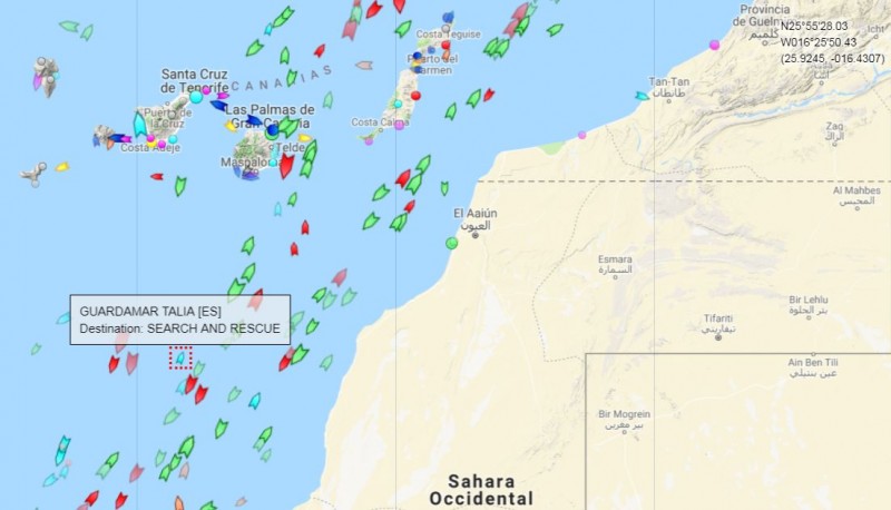 Rescatados 152 personas en un cayuco al sur de Maspalomas