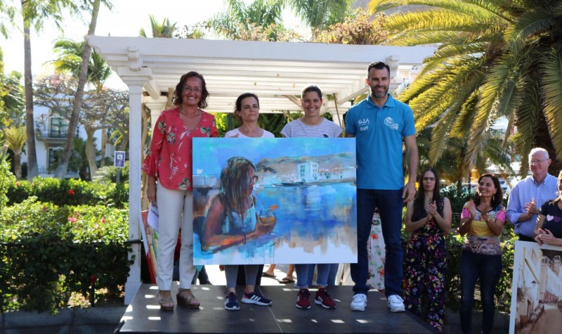 Gema S�nchez, ganadora del IX Certamen de Pintura R�pida de Playa Mog�n