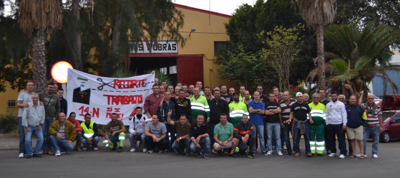 El 100% de los trabajadores de Urbaser en San Bartolom� de Tirajana en huelga
