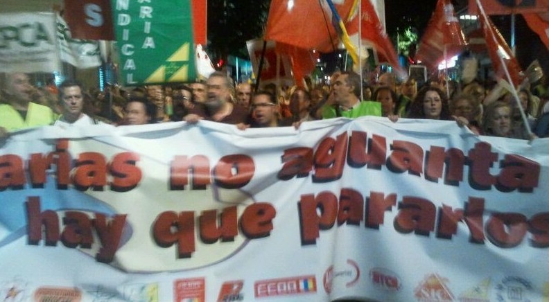 Los sindicatos cifran en el 85% el seguimiento de la huelga general en Canarias