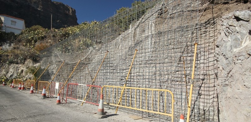 San Bartolom� termina las obras del muro de contenci�n de Agualatente