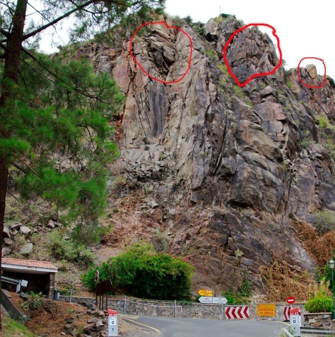 El Cabildo inicia los trabajos para  asegurar el talud del Roque de la GC-60, a la entrada de Tunte