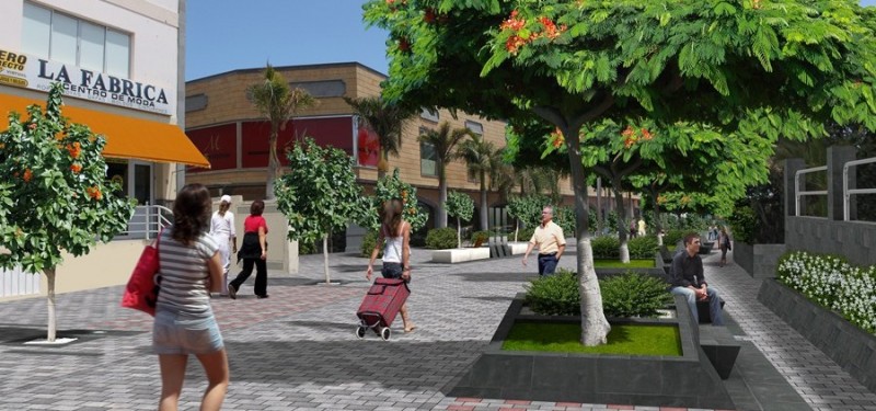 La Zona Comercial Abierta de la avenida de Galdar, contar� con 117 plazas de parking delante del Inem