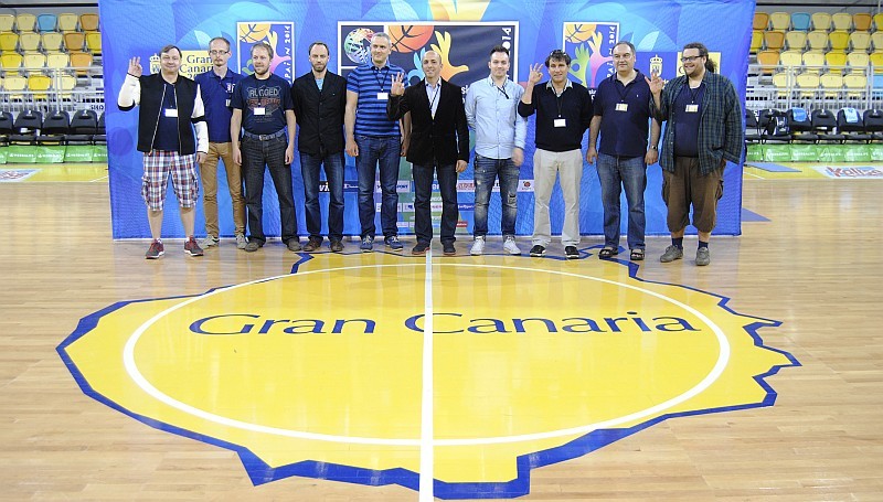 Periodistas lituanos y eslovenos visitan el Gran Canaria Arena