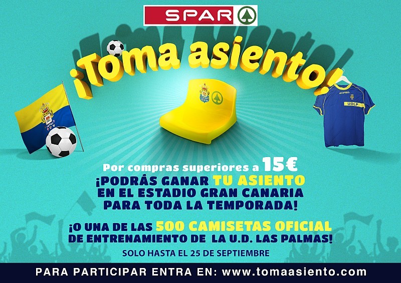 SPAR Gran Canaria invita a su clientela a `tomar asiento� para animar a la UD Las Palmas