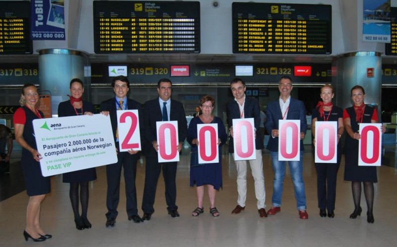 El Aeropuerto de Gran Canaria recibe al pasajero dos millones de la compa��a a�rea Norwegian