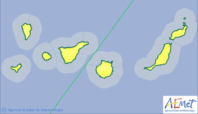 Alerta amarilla en Canarias por calima y  vientos fuertes