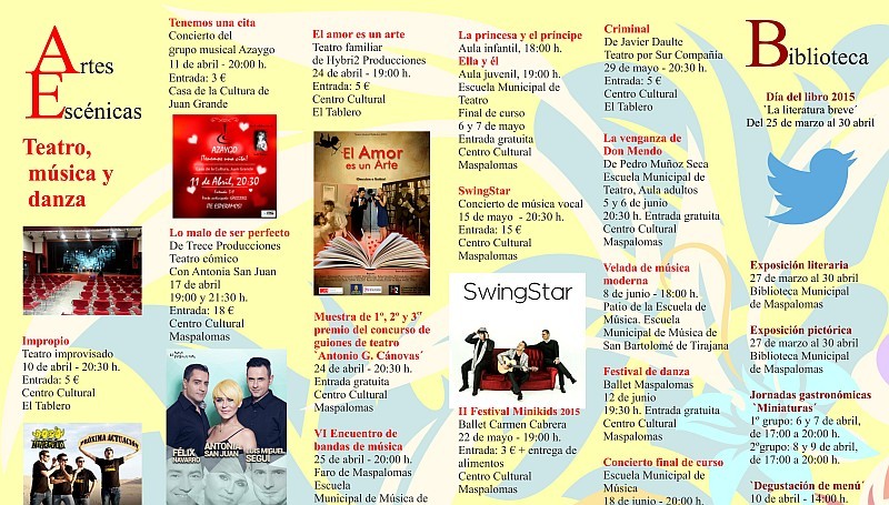 Maspalomas pone en la calle, la nueva agenda cultural de abril a junio 