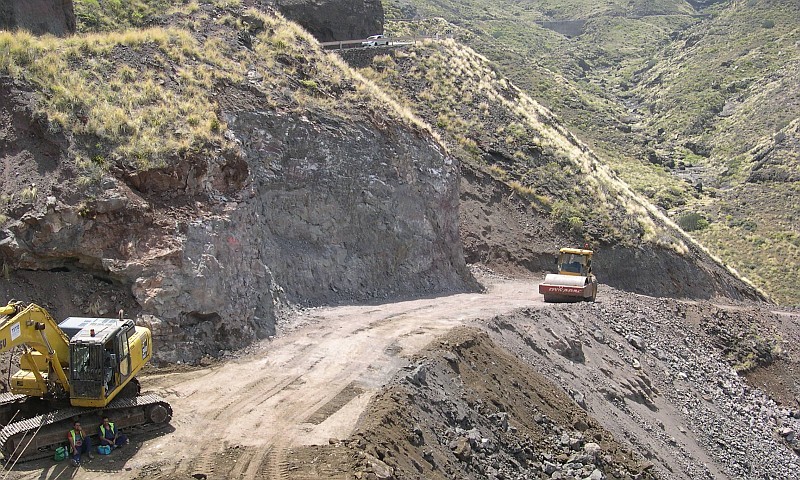 Las obras de la carretera de La Aldea contin�an ralentizadas