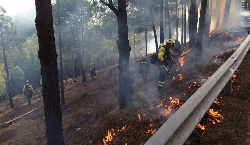 Los Presa grancanarios, referentes en fuego t�cnico instruyen a los bomberos de Granada